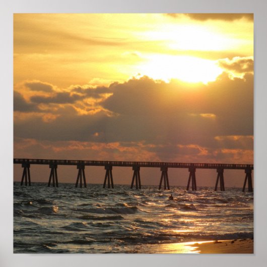 Panama City Beach Pier Sunset Poster (Voorkant)