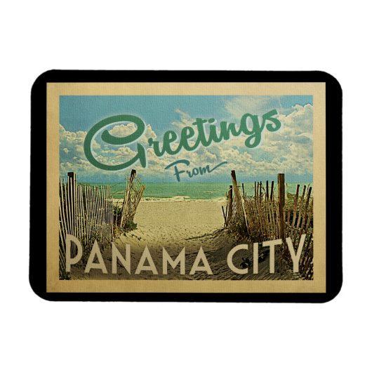 Panama City Beach Vintage Travel Magneet (Horizontaal)