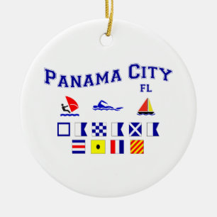 Panama City, FL - Maritime Spelling Keramisch Ornament