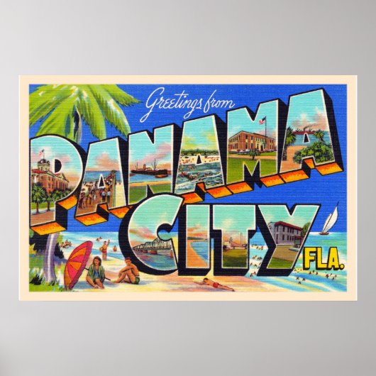 Panama City Florida groot Briefkaart Poster (Voorkant)