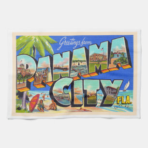 Panama City Florida groot Briefkaart Theedoek