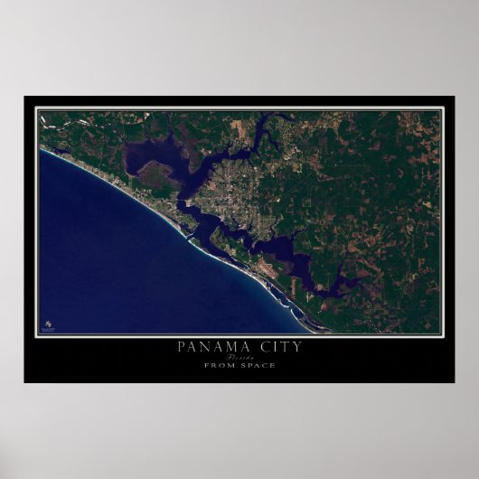 Panama City Florida Satellite Poster kaart (Voorkant)