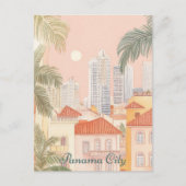 Panama City Gouache Verf Illustratie Reizen Briefkaart (Voorkant)