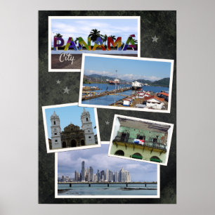 Panama City Photo Collage Poster