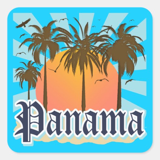 Panama City Souvenir Vierkante Sticker (Voorkant)