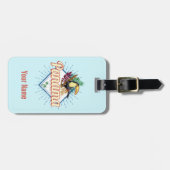 Panama City Toucan Retro Palm Trees Bagagelabel (Voorkant horizontaal)