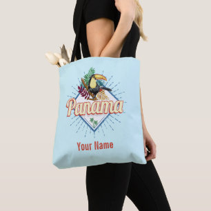 Panama City Toucan Retro Palm Trees Draagtas