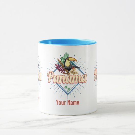 Panama City Toucan Retro Palm Trees  Mok (Midden)