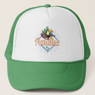 Panama City Toucan Retro Palm Trees  Trucker Pet