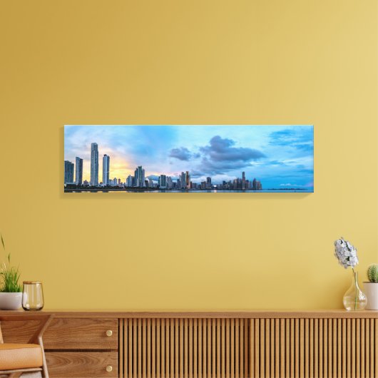 Panama City van het Zee Skyline Canvas Druk (Insitu (Woonkamer))