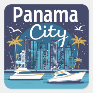 Panama City Vierkante Sticker