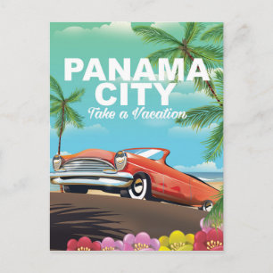 Panama City vintage reisposter Briefkaart