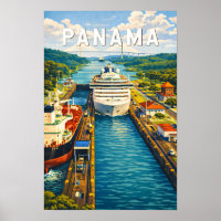 Panama Illustratie Reis Kunst Vintage