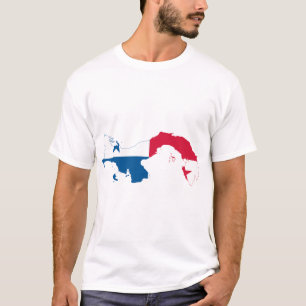 PANAMA - KAART/LOGO/VLAG/KLEUREN/KREST T-SHIRT