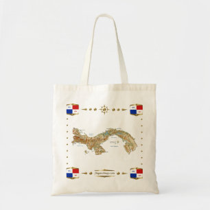 Panama Map + Banners Bag Tote Bag