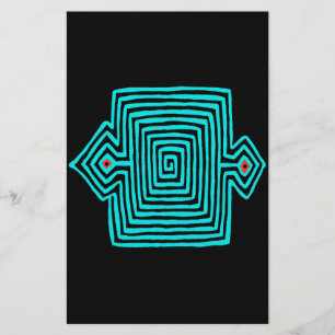 Panama Mola Schildpad - Blauw Zwart Briefpapier