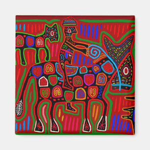 Panama Mola - Sla een paard Red een Cowboy Magneet