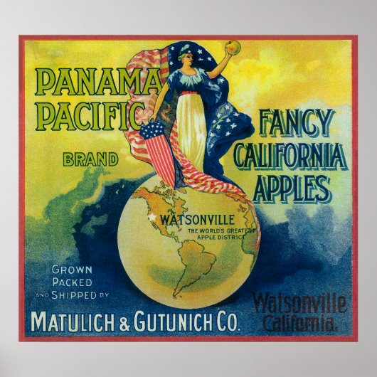 Panama Pacific Apple-label Poster (Voorkant)