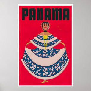 Panama Reisposter Zuid-Amerika Kunst Luchtvaartmaa Poster