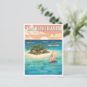 Panama San Blas eilanden reizen Briefkaart (Staand voorkant)