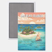 Panama San Blas eilanden reizen Magneet (Voorkant / Achterkant)