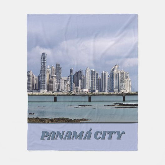 Panama Skyline Fleece Deken (Voorkant)