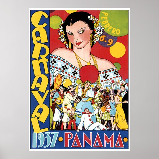  Panama Travel Poster of Carnaval 1937 (Voorkant)