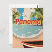 Panama Vintage Travel Poster Briefkaart (Voorkant / Achterkant)