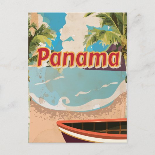 Panama Vintage Travel Poster Briefkaart (Voorkant)