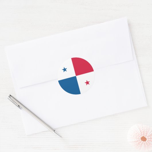 Panama vlag ronde sticker (Envelop)