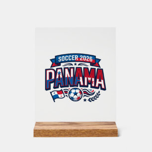 Panama Voetbal 2026 Voetbal Vet Land Typografie  Acryl Bord