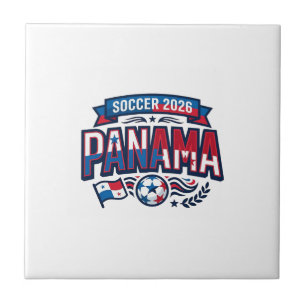 Panama Voetbal 2026 Voetbal Vet Land Typografie  Tegeltje