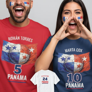 Panama Voetbal Nationale Vlag Erfgoed Voetbal T-shirt