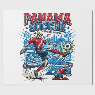 Panama Voetbal Skelet Aanvaller Landen Poster Stij Cadeaupapier