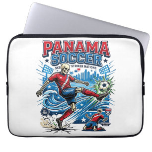 Panama Voetbal Skelet Aanvaller Landen Poster Stij Laptop Sleeve