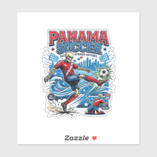 Panama Voetbal Skelet Aanvaller Naties Poster Stij Sticker