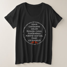 Panamakanaal Donker Grote Maat T-shirt