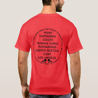 Panamakanaal voor het eerst zwart aan de achterkan t-shirt