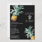 Pananas Delight Tropical Foliage Wedding Kaart (Voorkant)