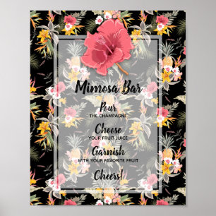 Pananas Tropische Floral Vrijgezellenfeest Mimosa  Poster