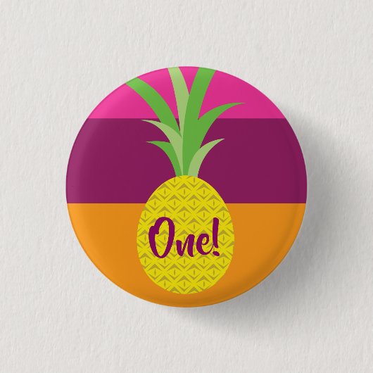 Pananassekortel Kind Birthday Summer Ronde Button 3,2 Cm (Voorkant)