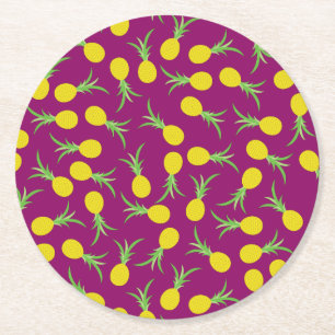 Pananassekrucht Zomer 1e verjaardag Thema anananie Ronde Kartonnen Onderzetter