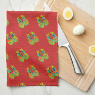 Pananasselpatroon CUTE Paar Theedoek