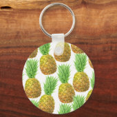 Pananassispatroon waterverf sleutelhanger (Voorkant)
