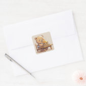 Pancake Bear Vierkante Sticker (Envelop)