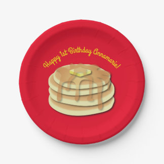 Pancake Birthday Party Flapjack Cute Kinder Papieren Bordje