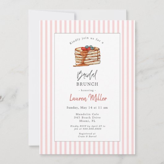 Pancake Bridal Brunch Invitation de la douche nupt (Devant)