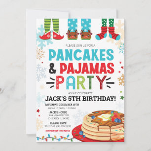 Pancake et Pyjamas Anniversaire Invitation Vacance