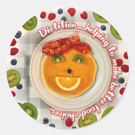 PANCAKE FACE DIETITITITIAN RONDE STICKER (Voorkant)