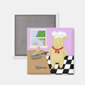 Pancake Flige Pig Chef Magnet (Recto/Verso)